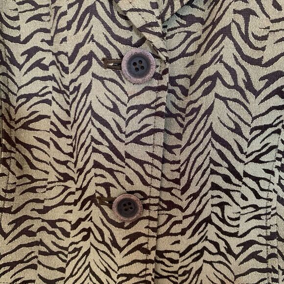 RQT Zebra Print Blazer Womens Size 16 Green Lined Long Sleeve Suit Jacket Office - Picture 4 of 8